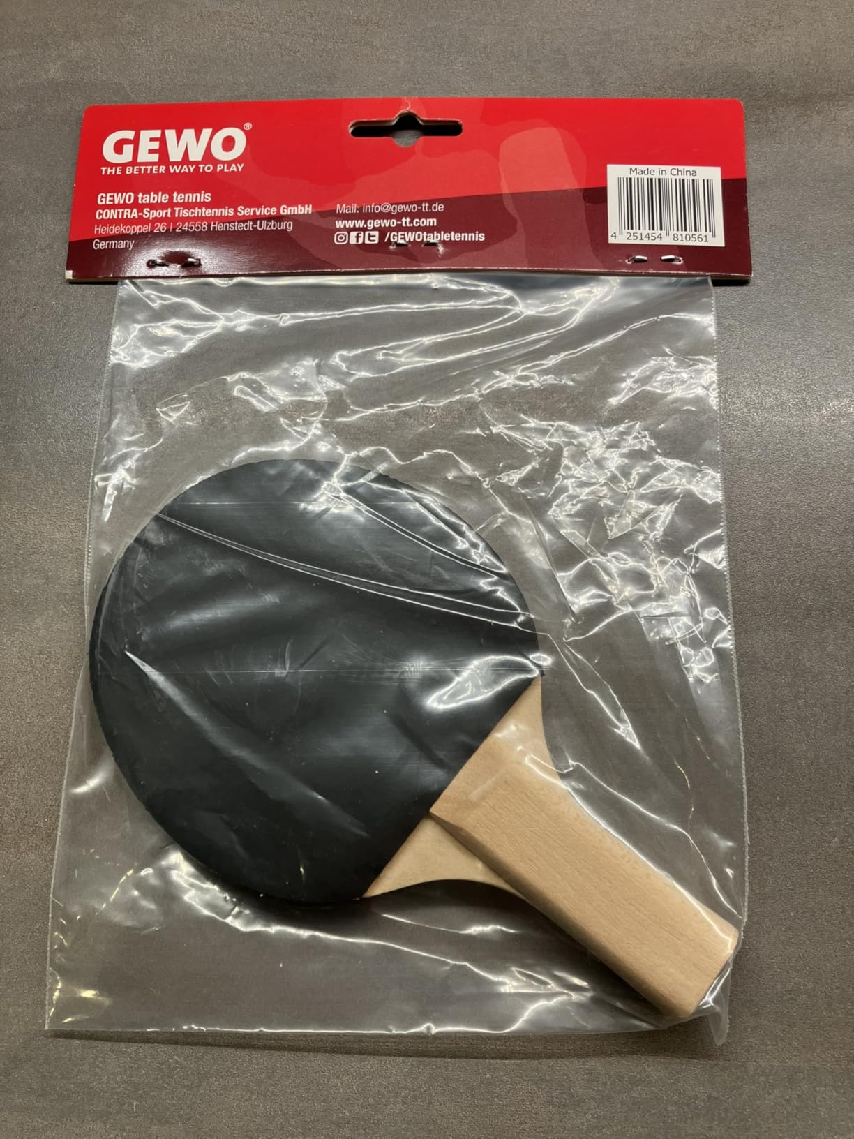 GEWO Player Mini Tischtennisschläger 15,5cm rot-schwarz