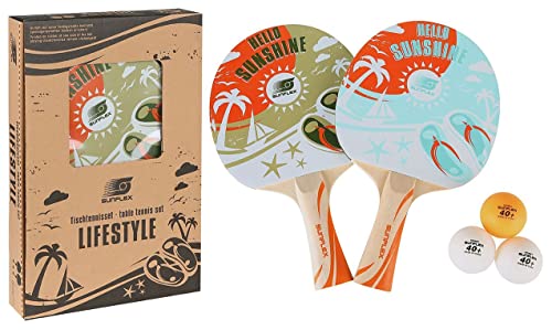 Sunflex Prime Lifestyle Tischtennis-Set 2 Schläger 3 Bälle Design