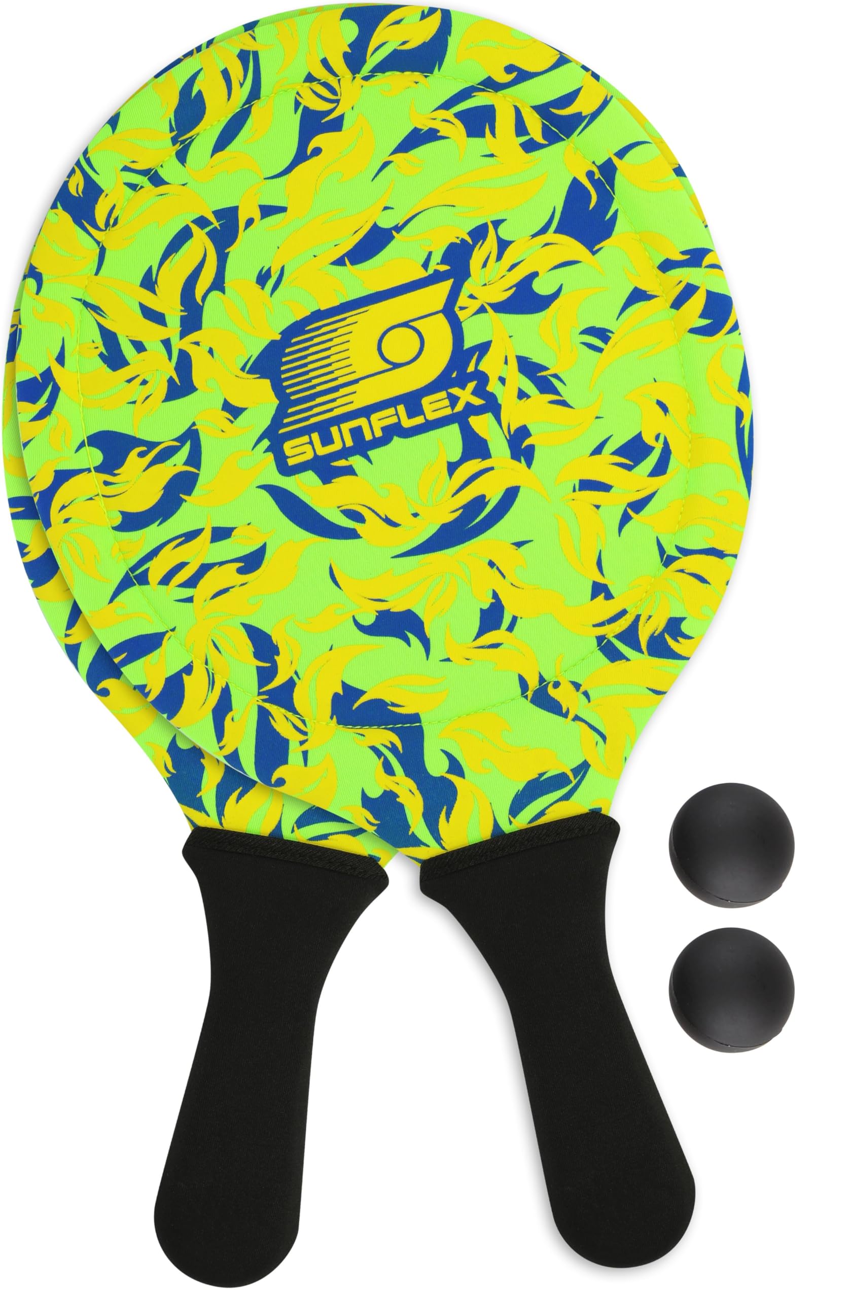 Sunflex Flames Firegreen Beachball Set 2 Schläger 2 Bälle