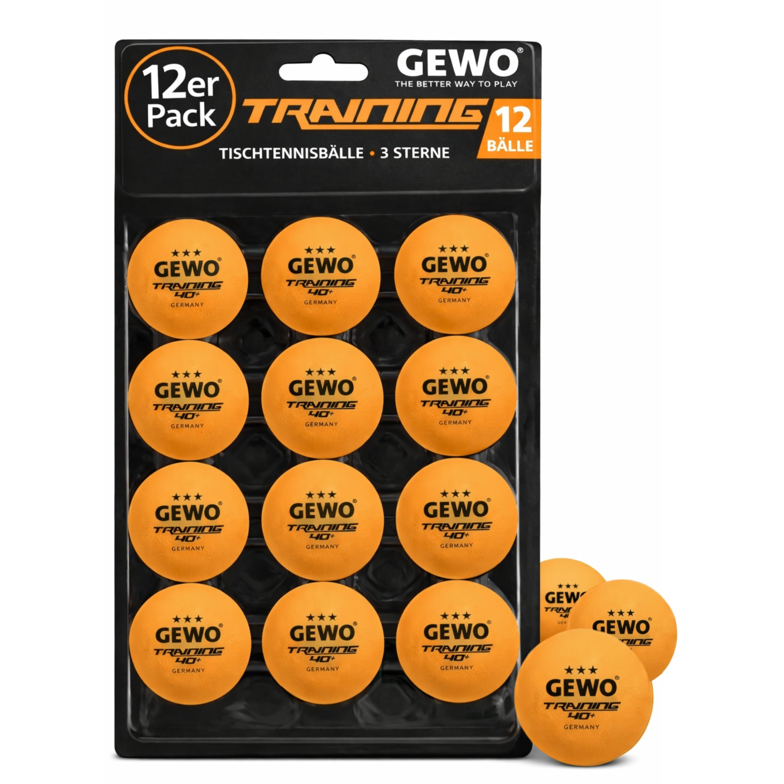 GEWO Ultra SLP Tischtennisbälle 3 Sterne 40+ 12er Weiß
