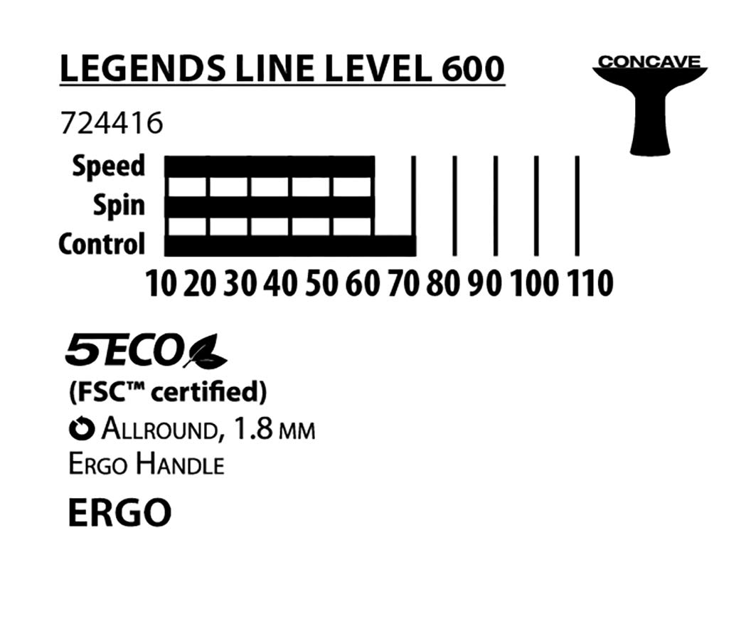Schildkröt Legends 600 Tischtennisschläger konkav