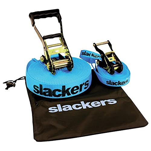 Slackers Classic Slackline 15 m blau Set mit Teaching Line