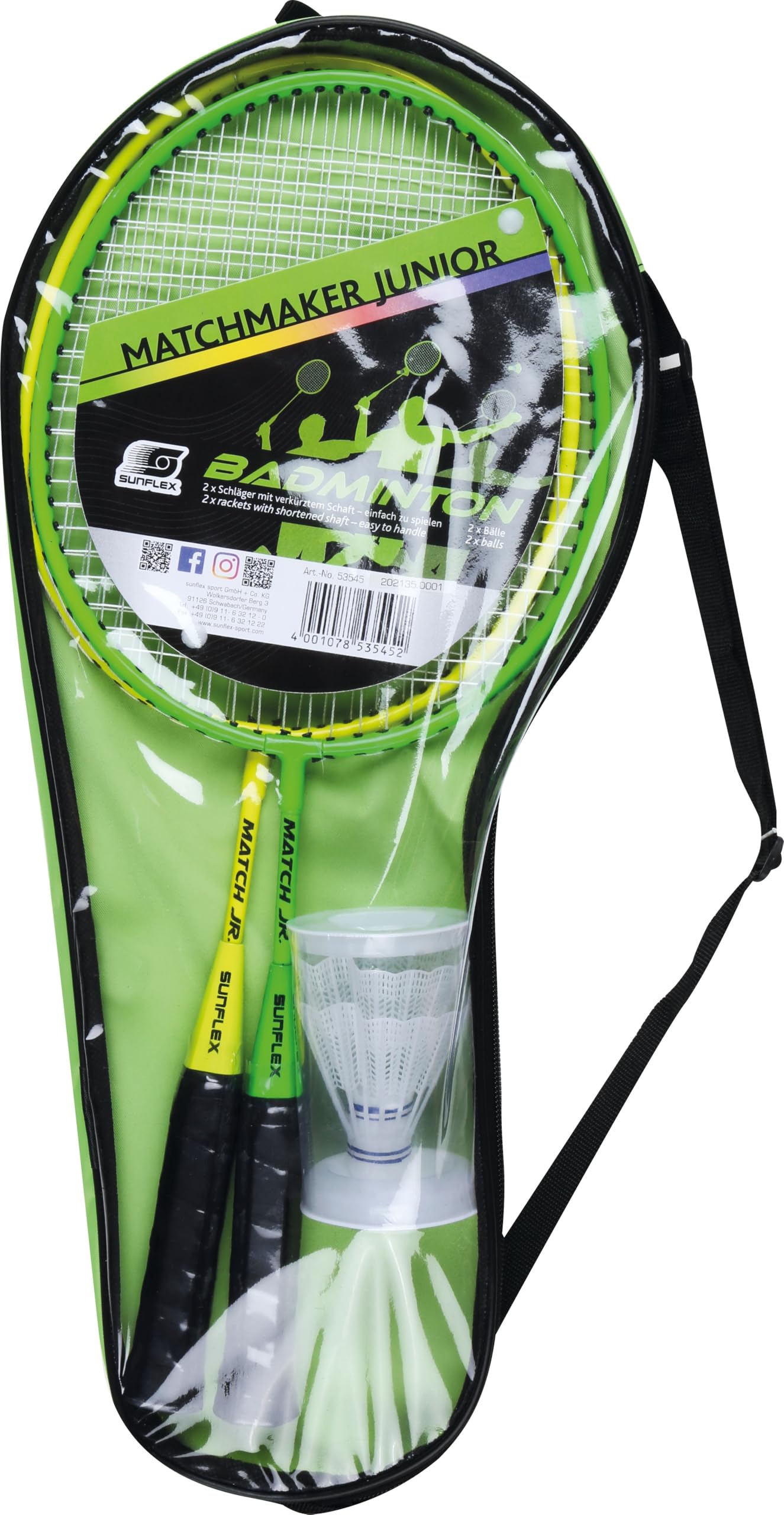 sunflex NEOREMIX Junior Badminton-Set Kinder Federballset