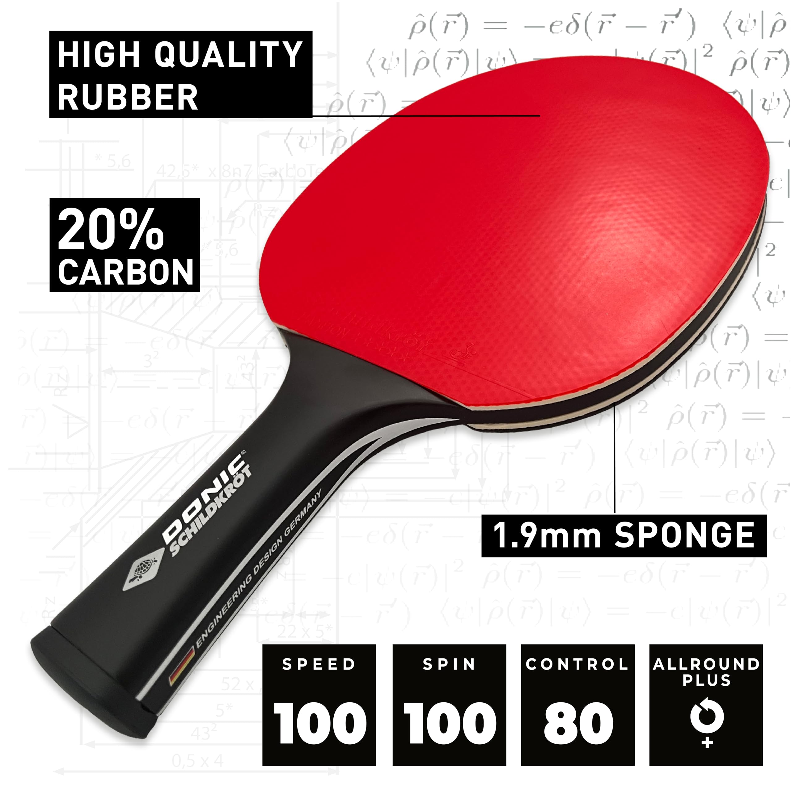 Schildkröt CarboTec 900 Tischtennisschläger Carbon 1,9 mm