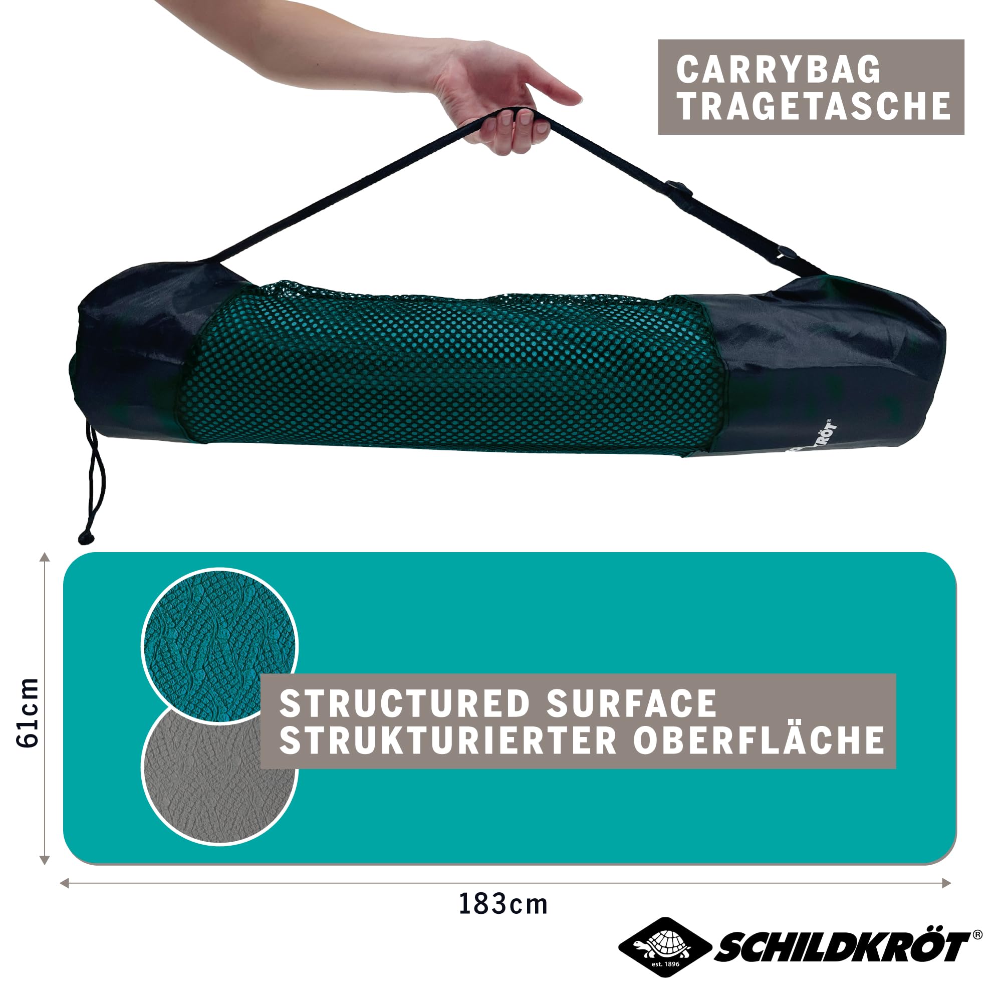 Schildkröt Outdoor Bicolor Yogamatte 4mm petrol anthrazit