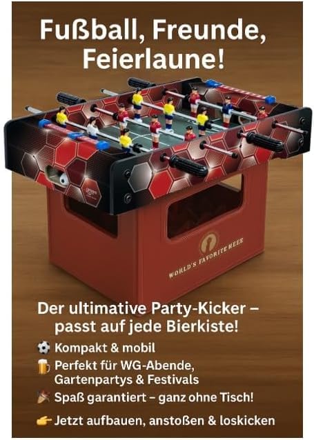 Carromco Bierkistenkicker Mini Tischfussball 2 Bälle