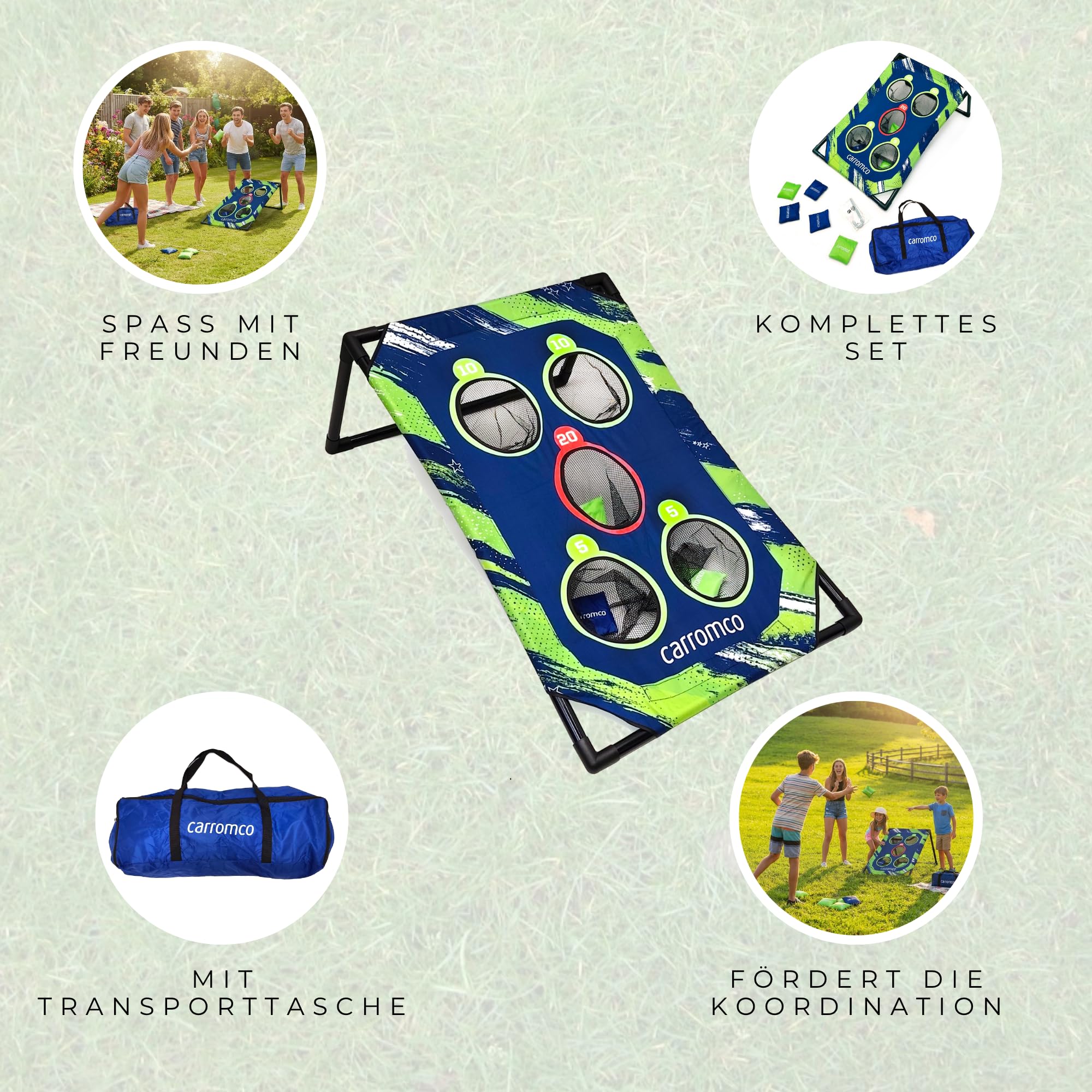 Carromco Bean Bag Toss Wurfspiel Garten 8 Bags