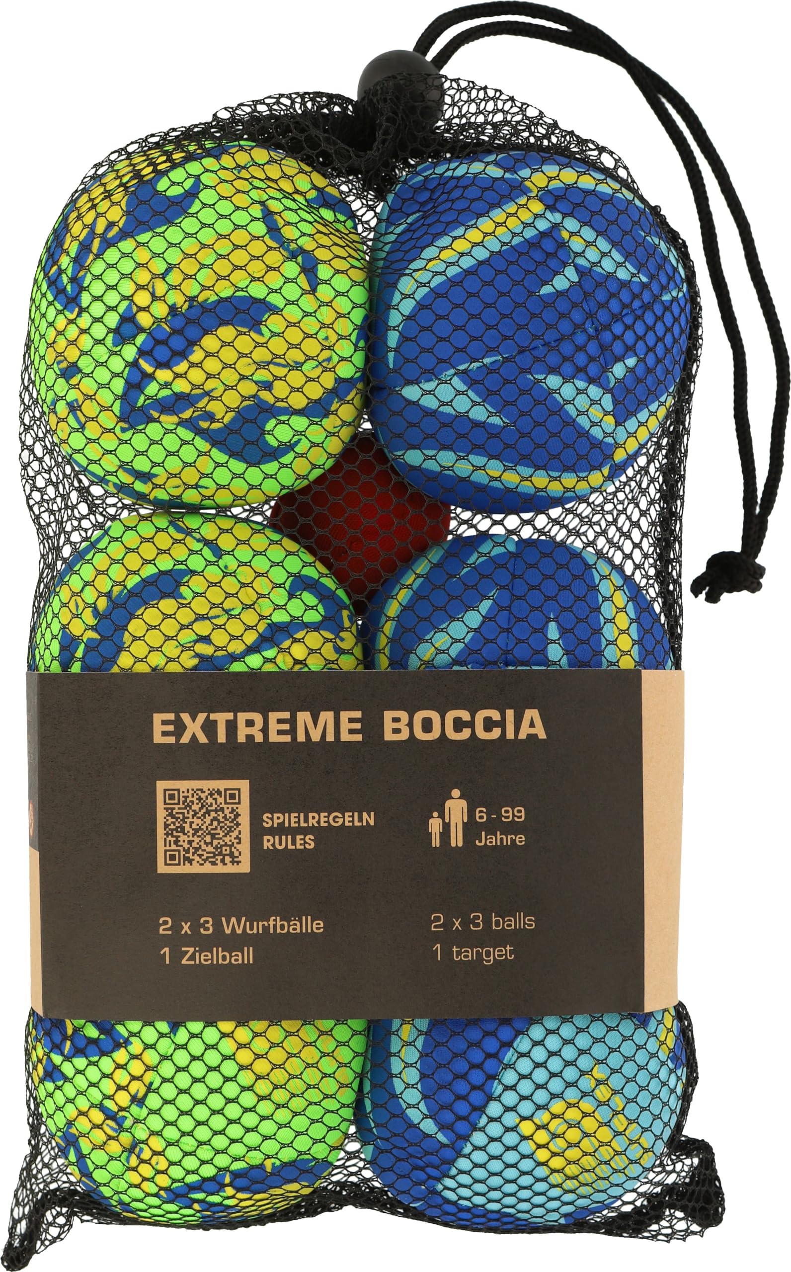sunflex Flames Extreme Boccia Set Blau-Grün Neopren 7cm