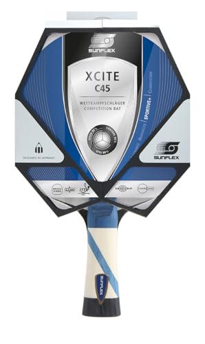 Sunflex Xcite C45 Tischtennisschläger Bundle mit 3 Bälle