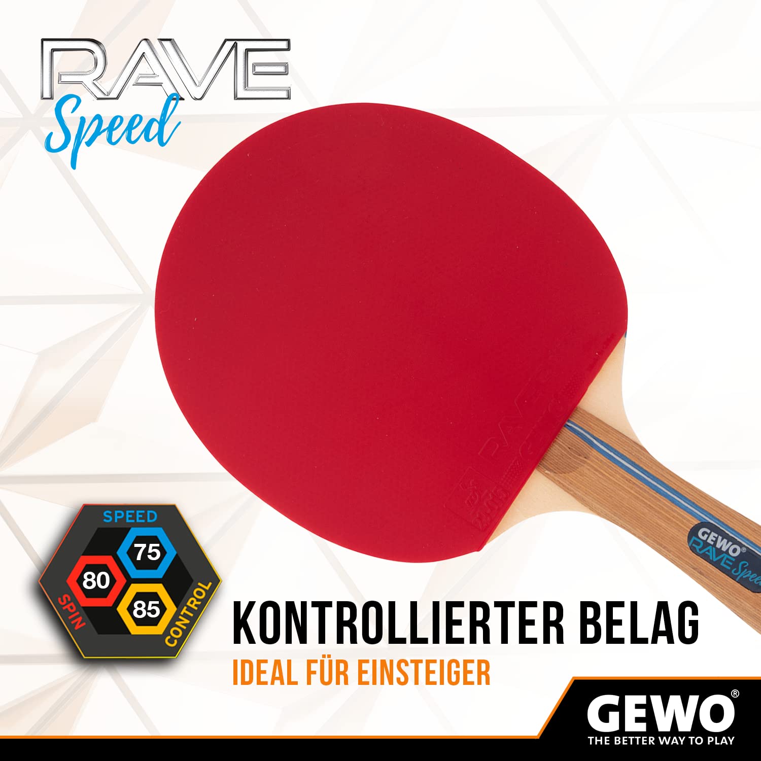 GEWO Rave Speed Tischtennisschläger konkav 2,0 mm