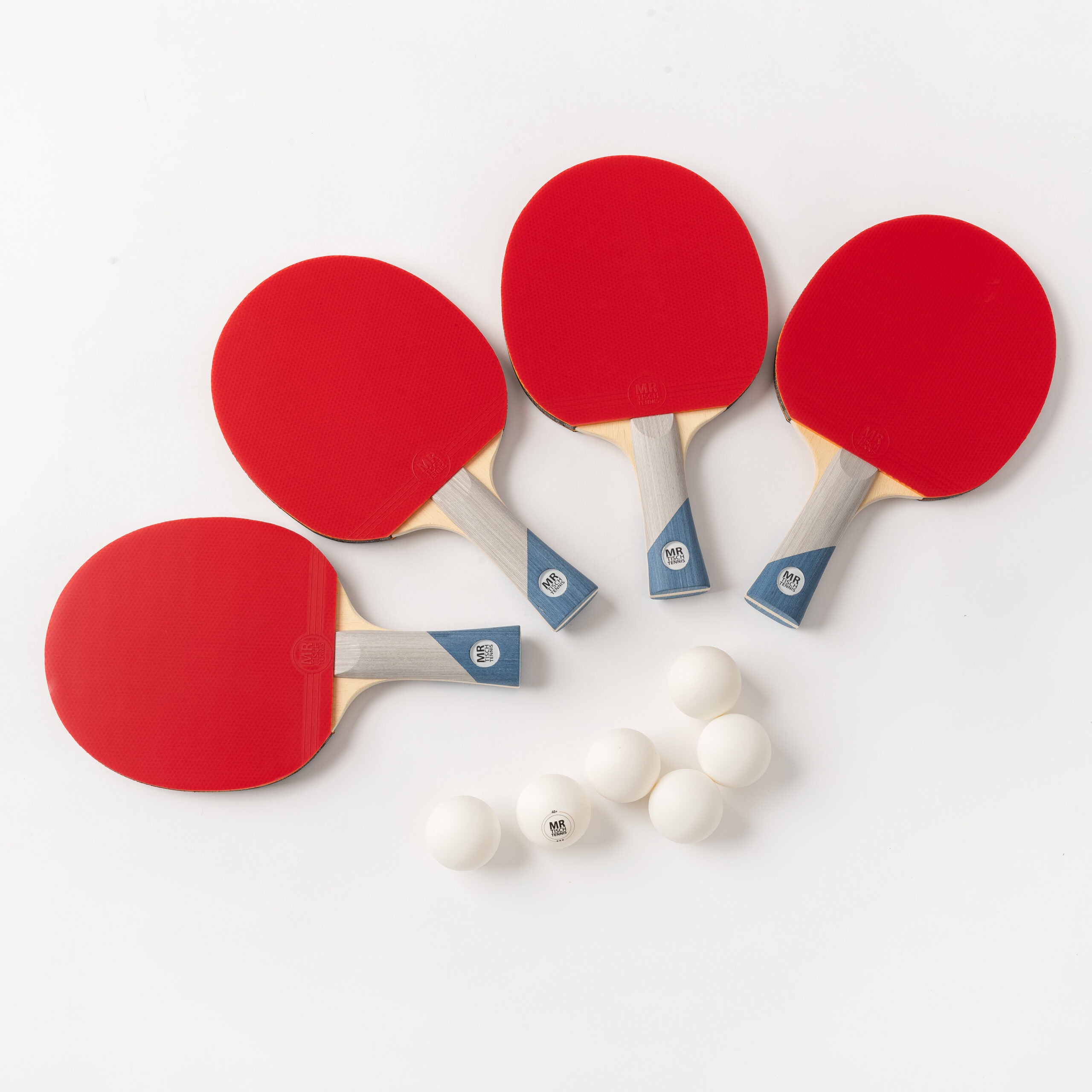 Mr. Tischtennis Set School Tischtennisschläger 4er mit Bällen