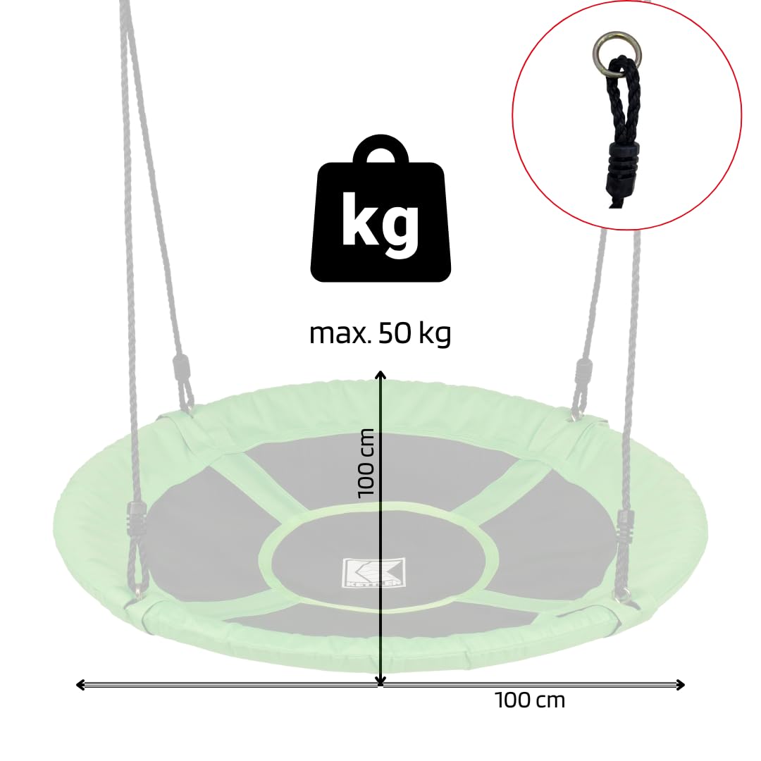 KETTLER Single Nestschaukel grün 100 cm höhenverstellbar
