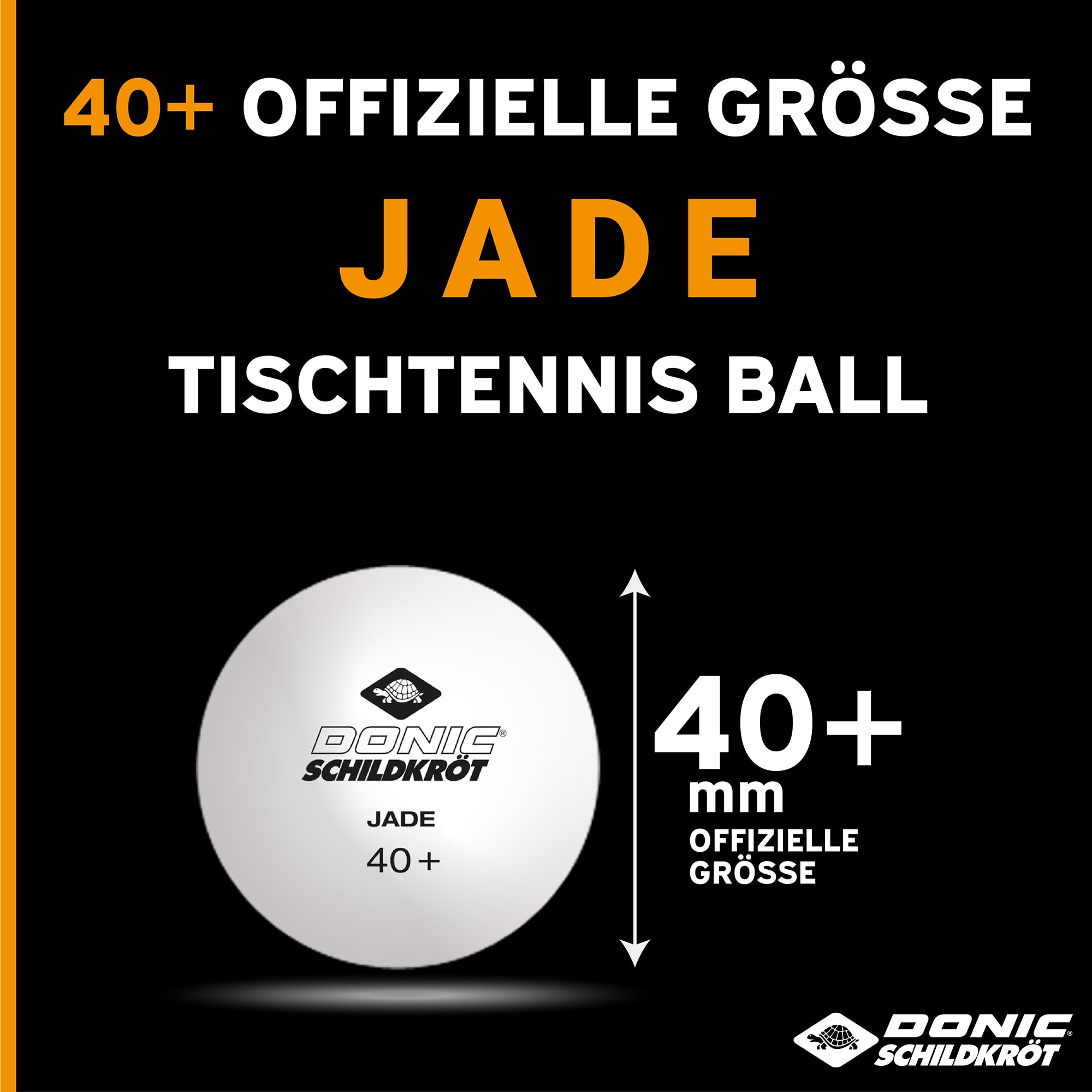 Schildkröt Jade Tischtennisbälle weiß 144 Stk Poly 40+