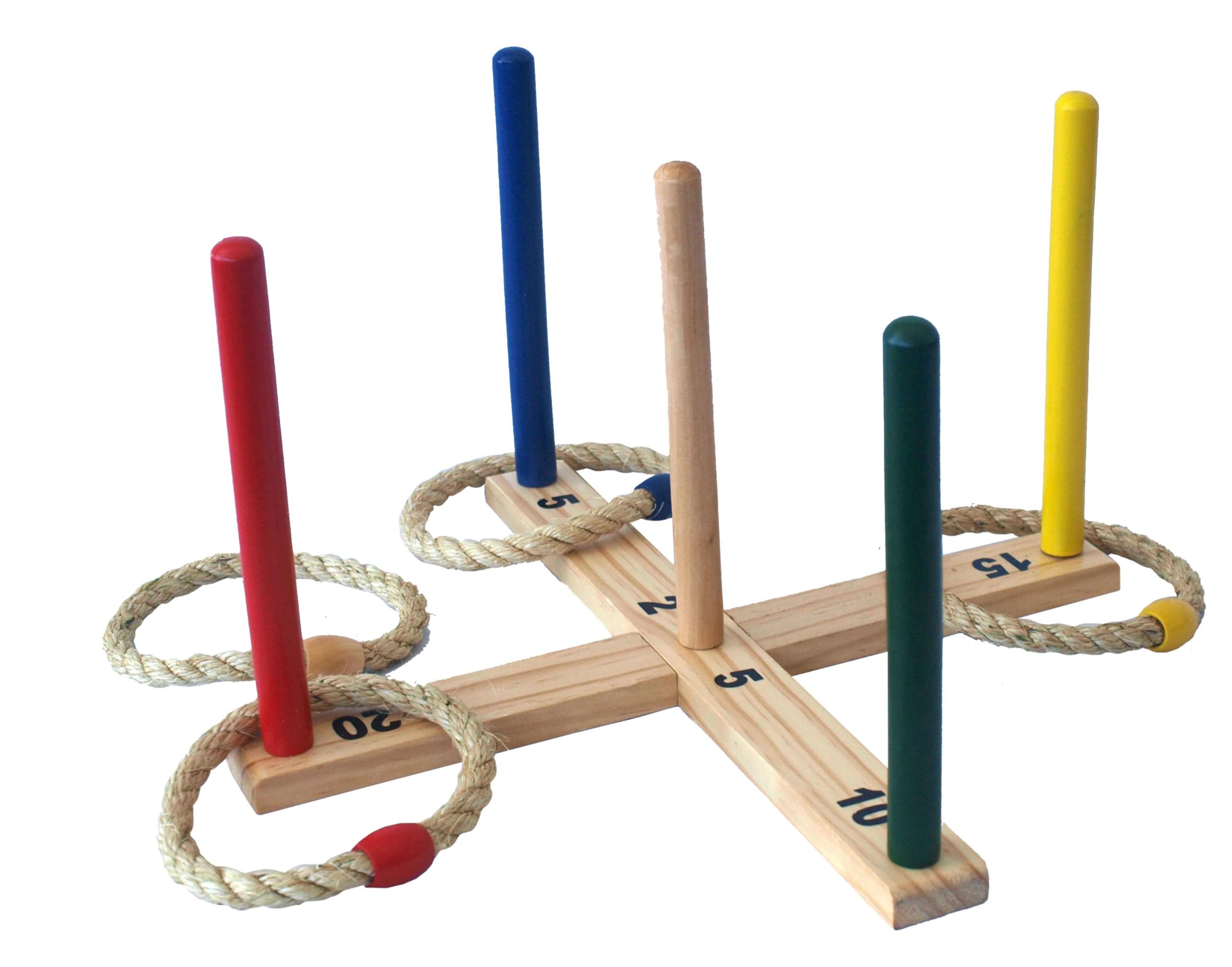 Schildkröt Outdoor Ring Toss Ringwurfspiel Holz 5 Ringe