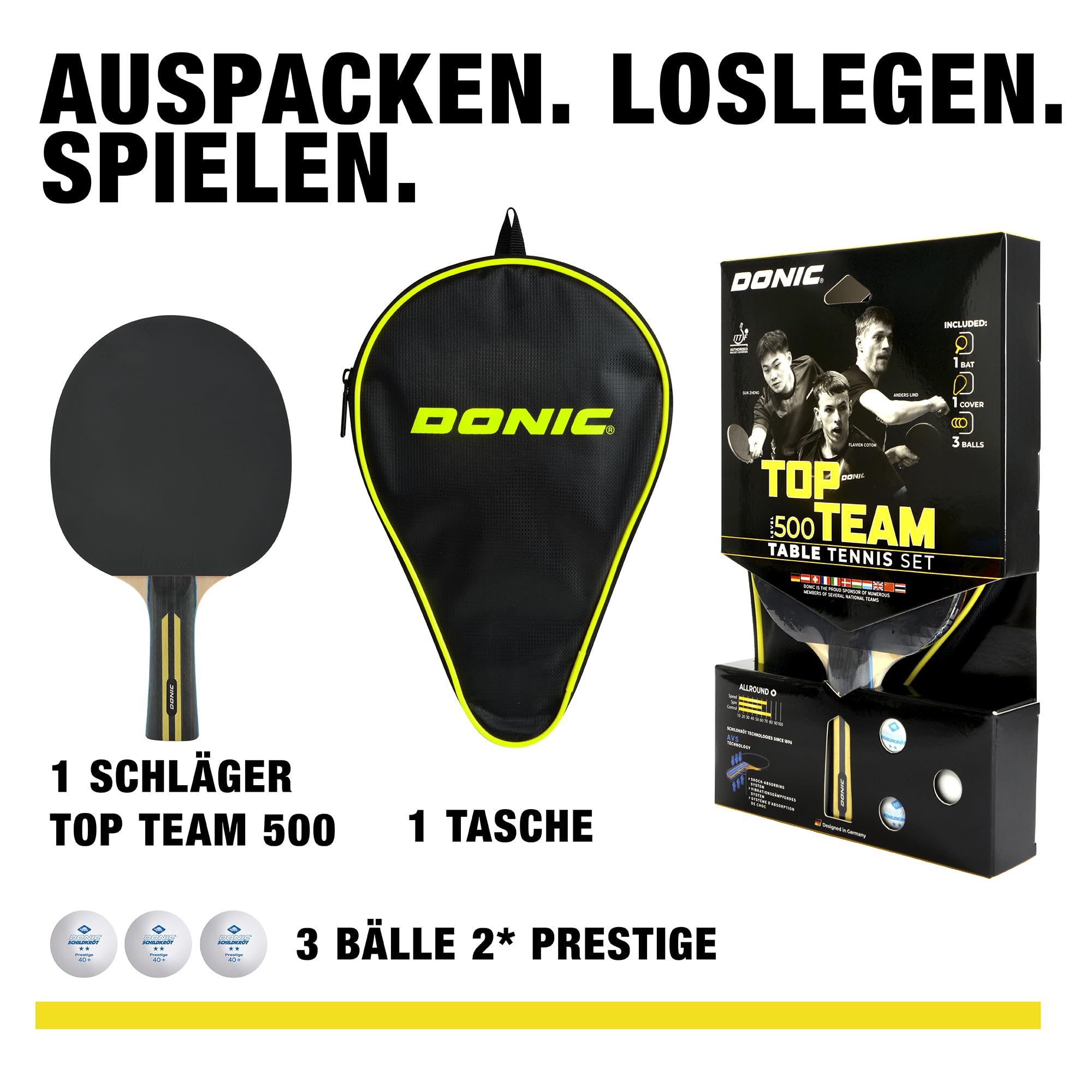 Schildkröt Top Team 500 TT-Set Schläger Bälle Hülle