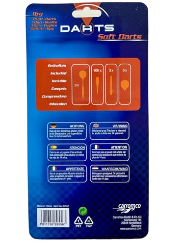 Carromco Darts Softdart Set L 3 Pfeile 16g + 50 Spitzen
