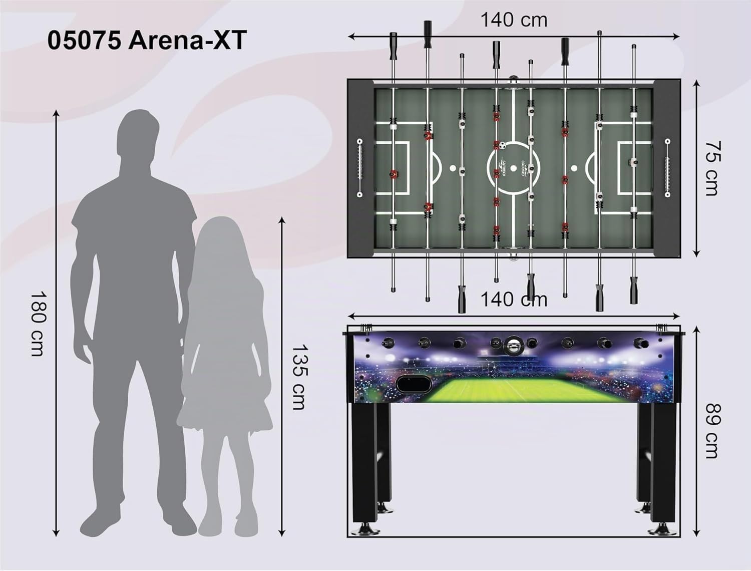 Carromco Arena-XT Profi Kickertisch Turnier 139 cm