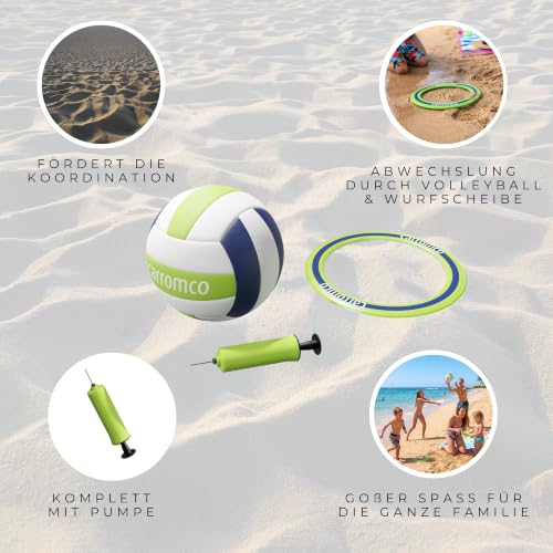 Carromco Beach Set Pro Volleyball Frisbee-Ring mit Pumpe
