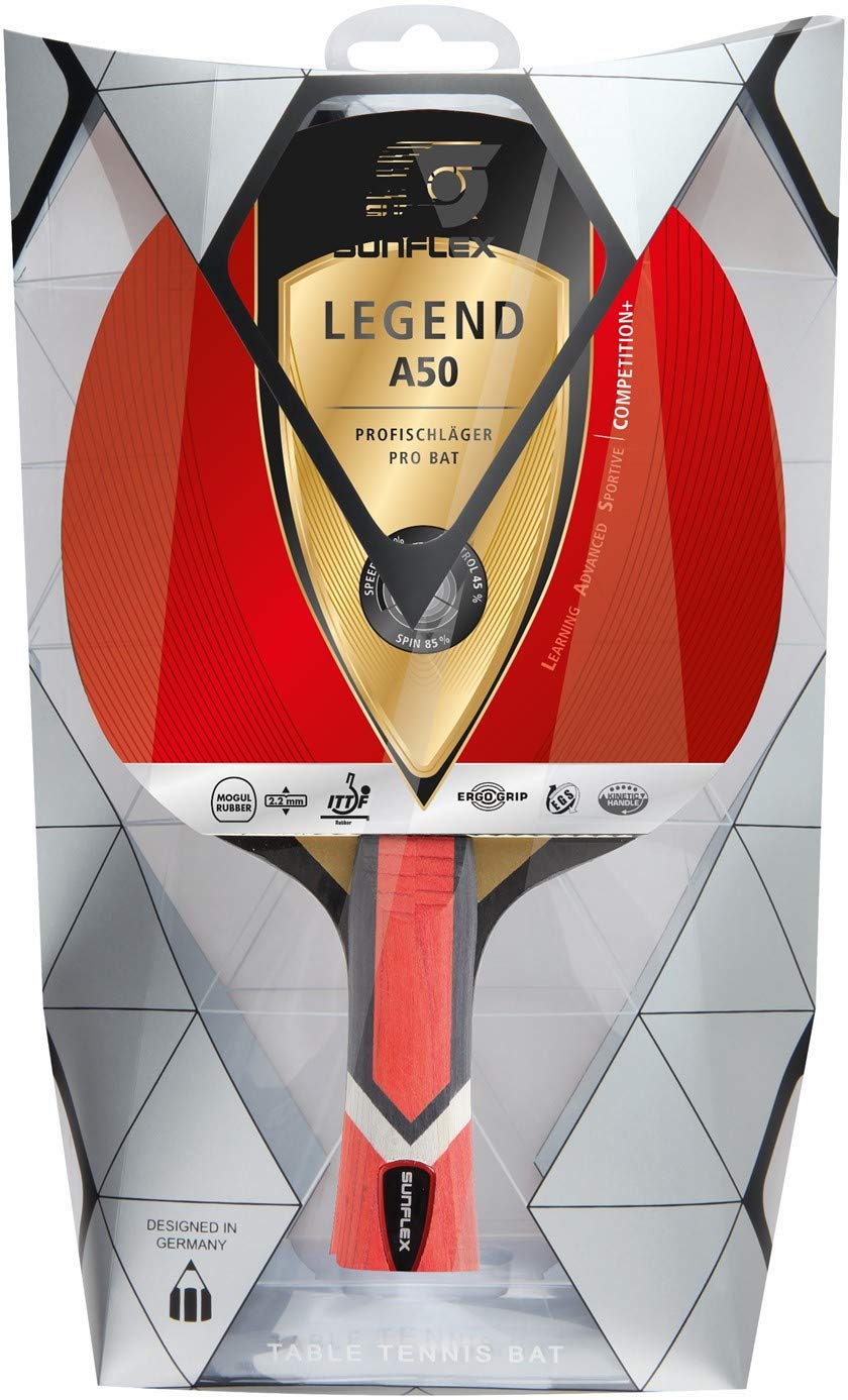 Sunflex Legend A50 Tischtennisschläger Bundle mit 3 Bällen ITTF