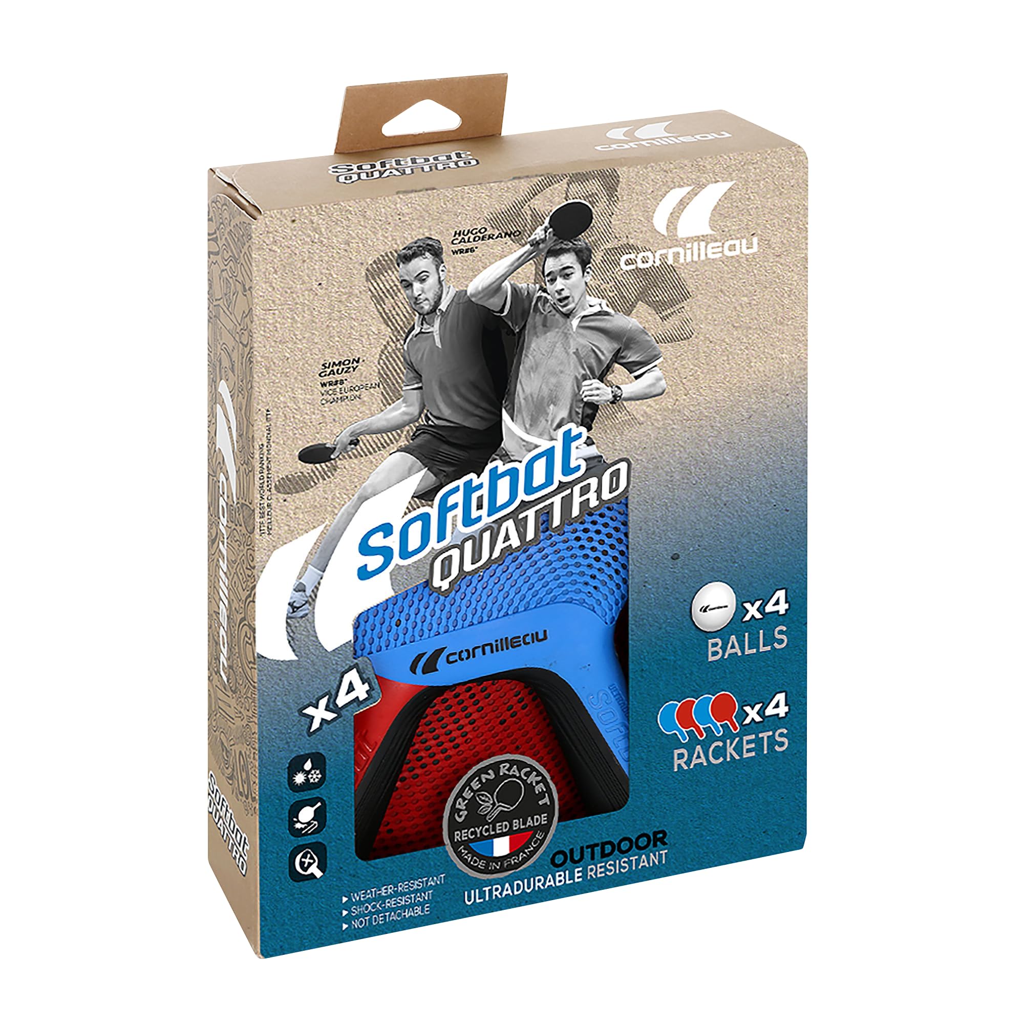 Cornilleau Softbat Quattro Set 4 Schläger 4 Bälle Outdoor