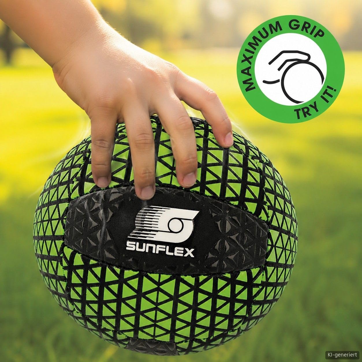 Sunflex NeoGrip Funball Neongrün Größe 2 wasserfest mit Grip