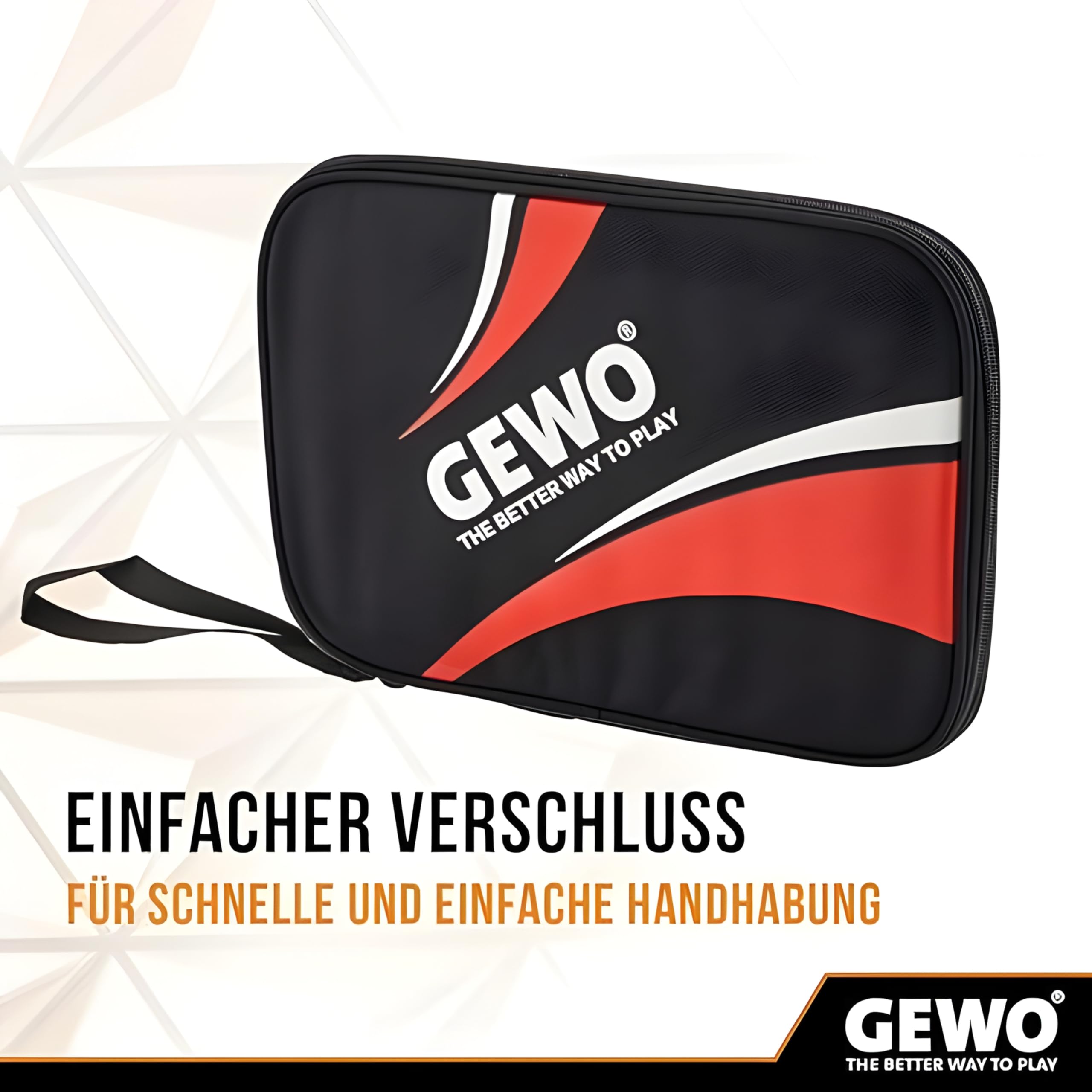 GEWO Master Einzelhülle Tischtennishülle Schwarz-Rot 32cm