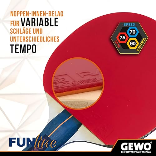 GEWO Player Tischtennisschläger Set 4 Schläger 8 Bälle