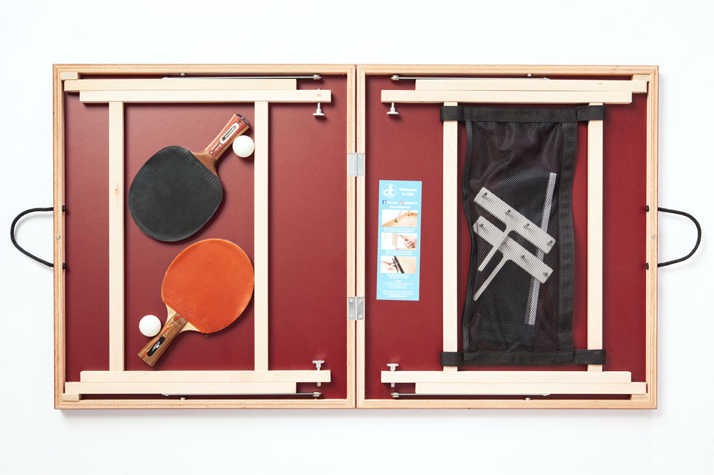 DISH TENNIS Farbige Tische Burgundy Tischtennistisch