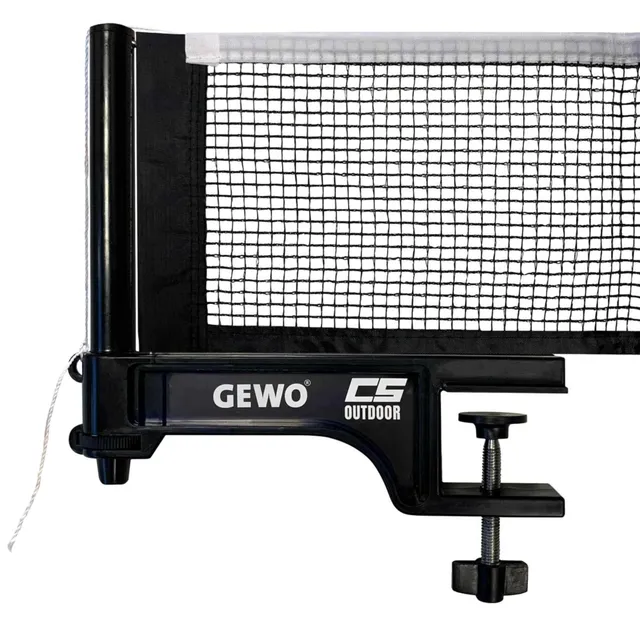 GEWO CS Outdoor Tischtennisnetz Schwarz Wetterfest Halter