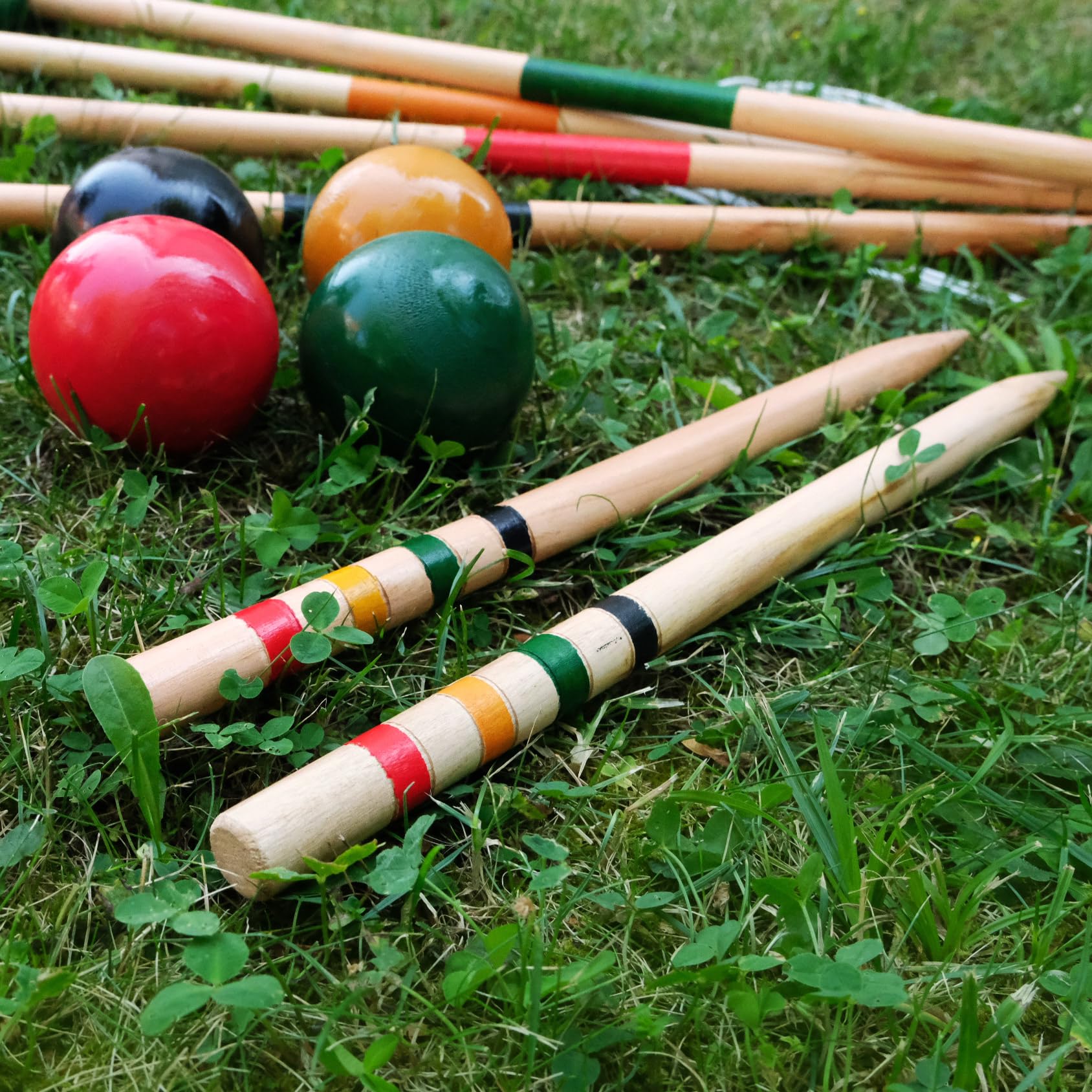 Carromco Basic-XM Krocket Set 4er Holz für 4 Spieler