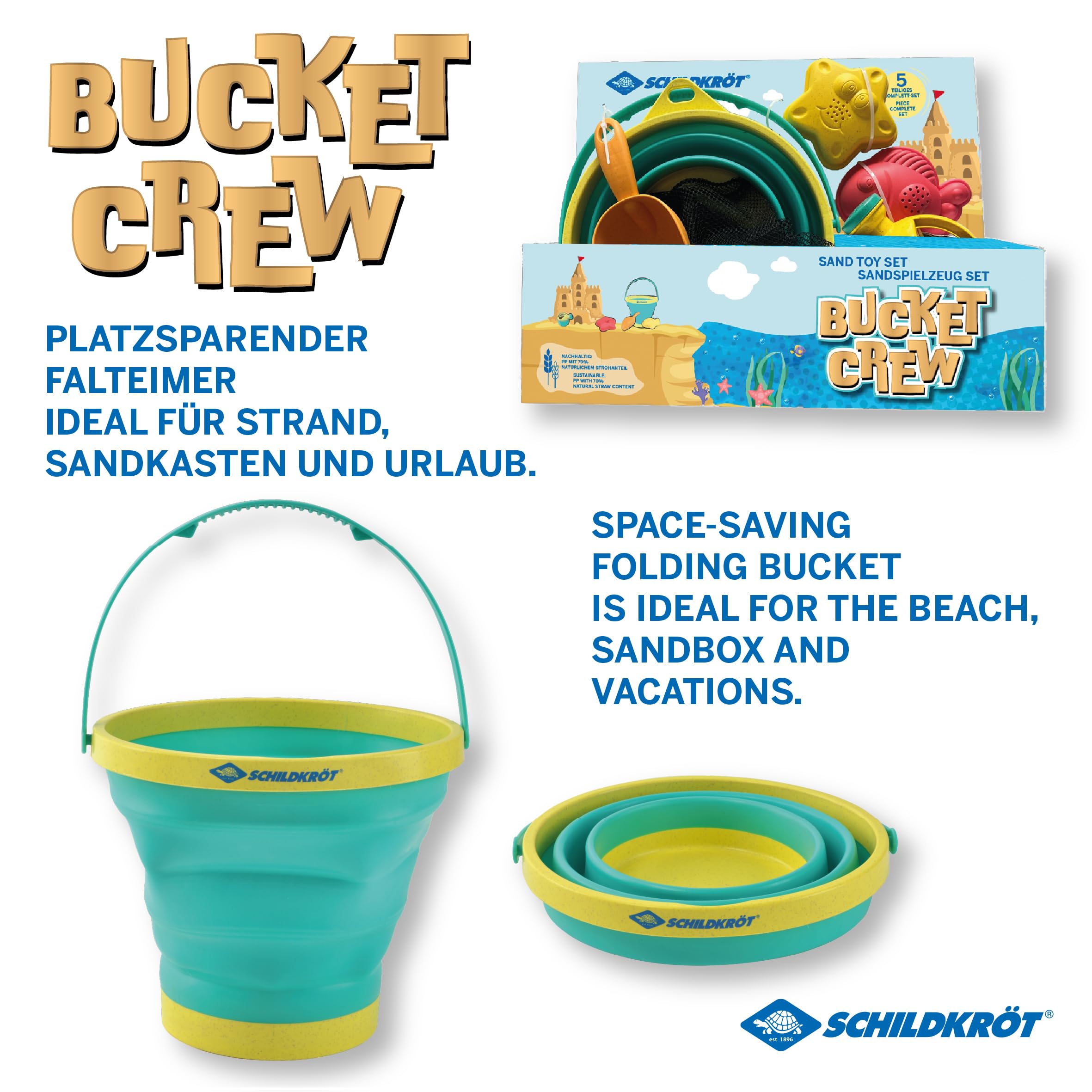 Schildkröt Outdoor Bucket Crew Sandspielzeug-Set 2L faltbar