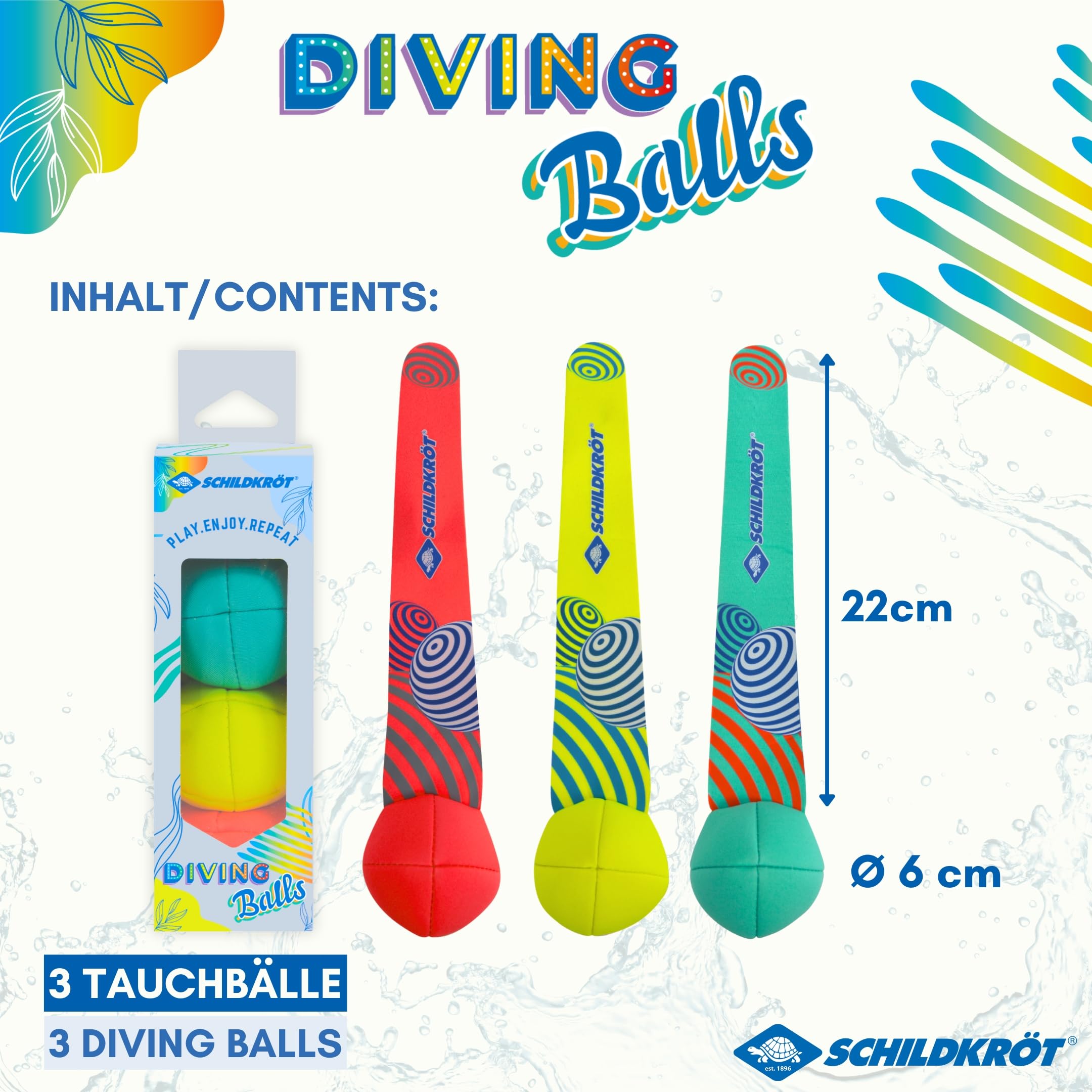 Schildkröt Outdoor Neopren Diving Balls 3 Tauchbälle Schweif