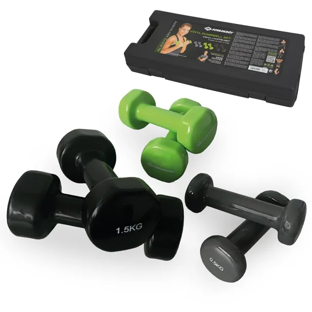 Schildkröt Outdoor Vinyl-Hantelset 6-tlg Koffer 0,5-1,5kg