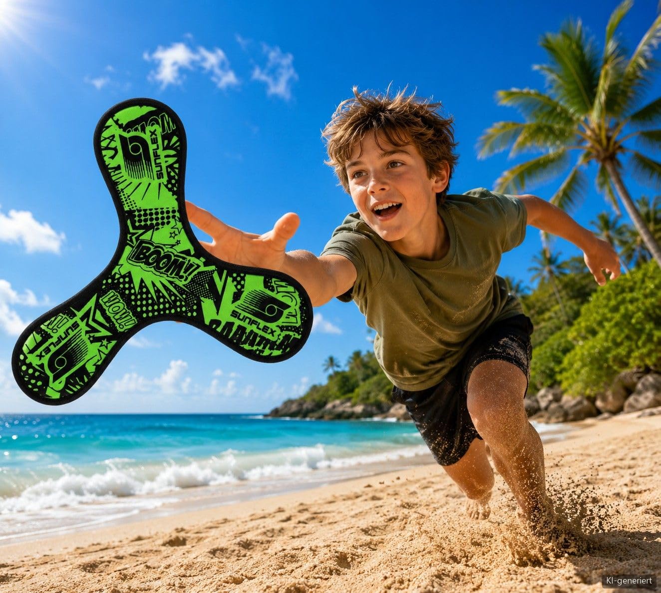 Sunflex Funky Cassini Bumerang grün Neopren 24 cm