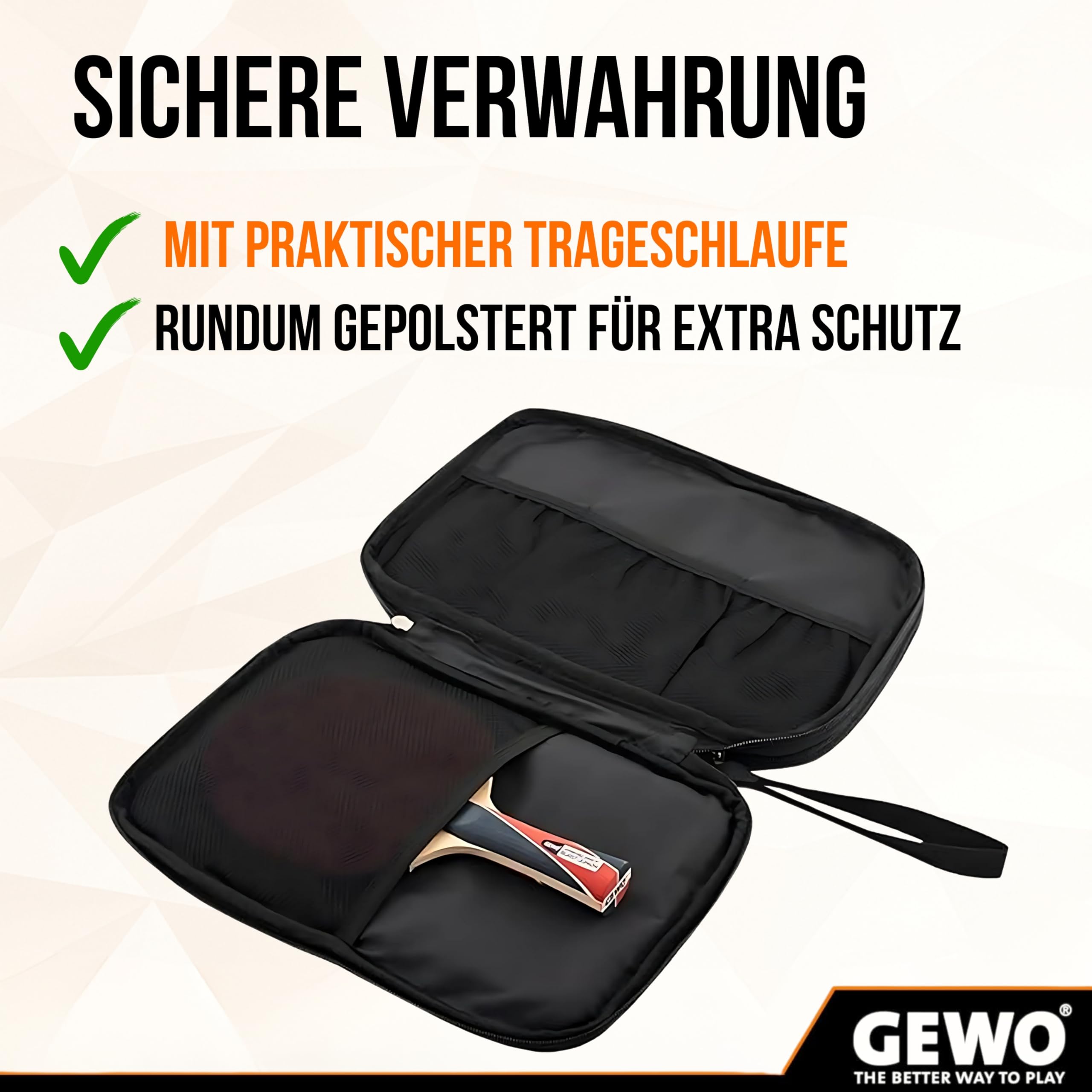GEWO Master Doppelhülle Nylon Schlägerhülle schwarz blau