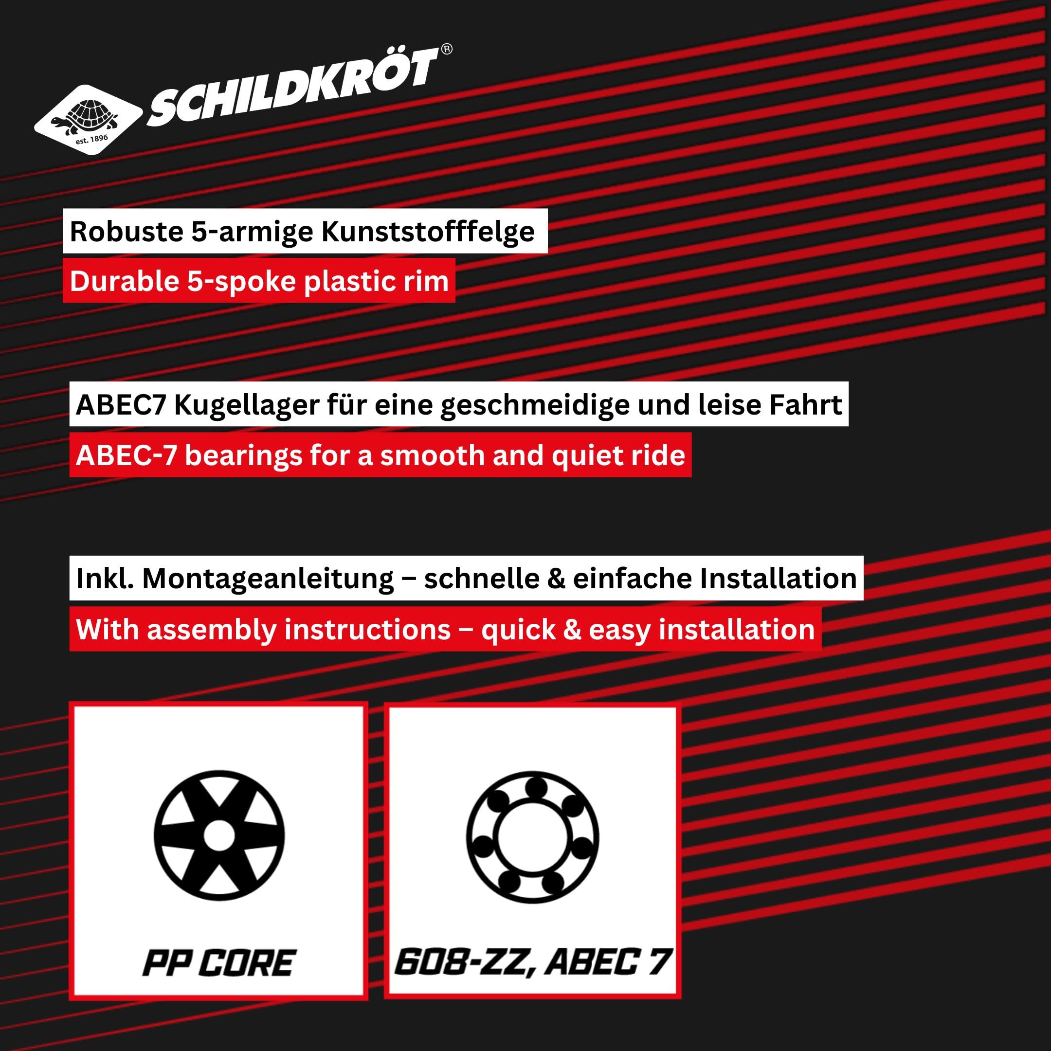 Schildkröt City Scooter Ersatzrollen 200mm 2er-Set