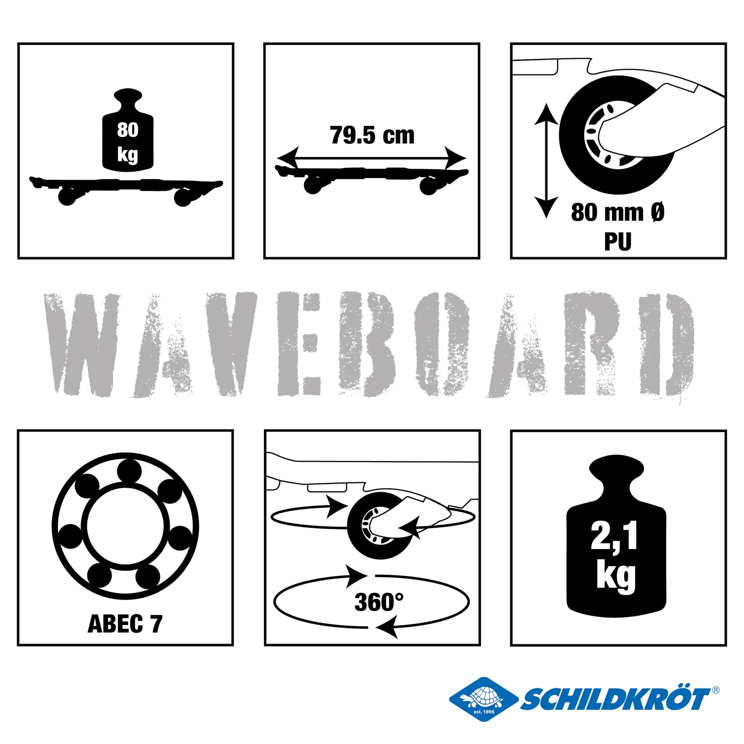 Schildkröt Waveboard Good Vibes Graffiti 79,5x22cm 80kg