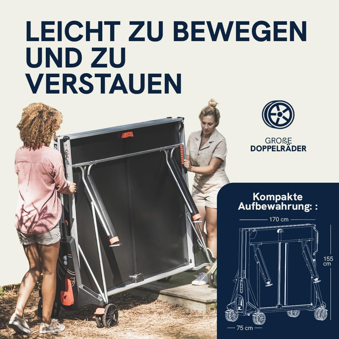 Cornilleau 500X Tischtennisplatte Outdoor Schwarz klappbar