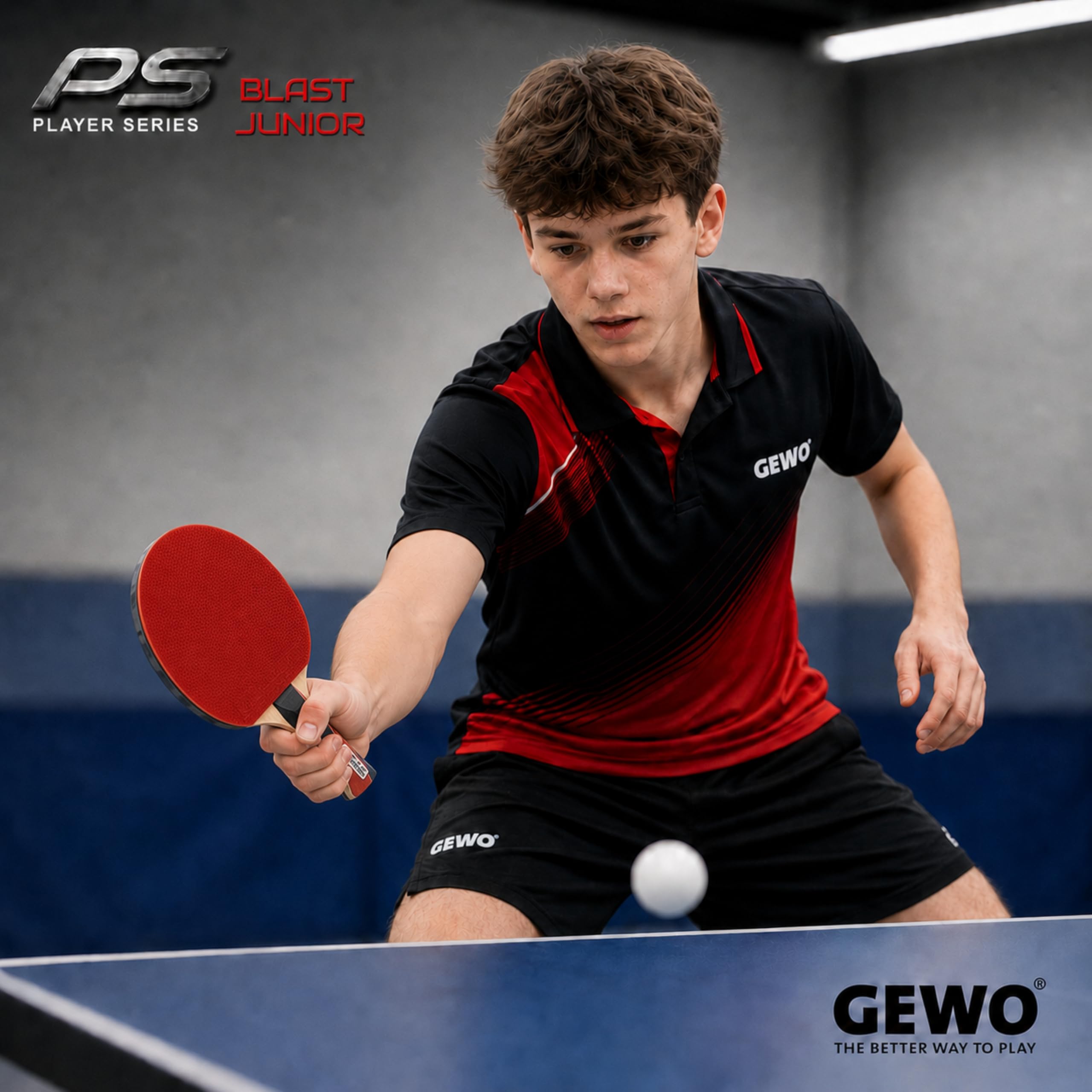 GEWO Player PS Blast Junior Tischtennisschläger Kinder Kontrolle