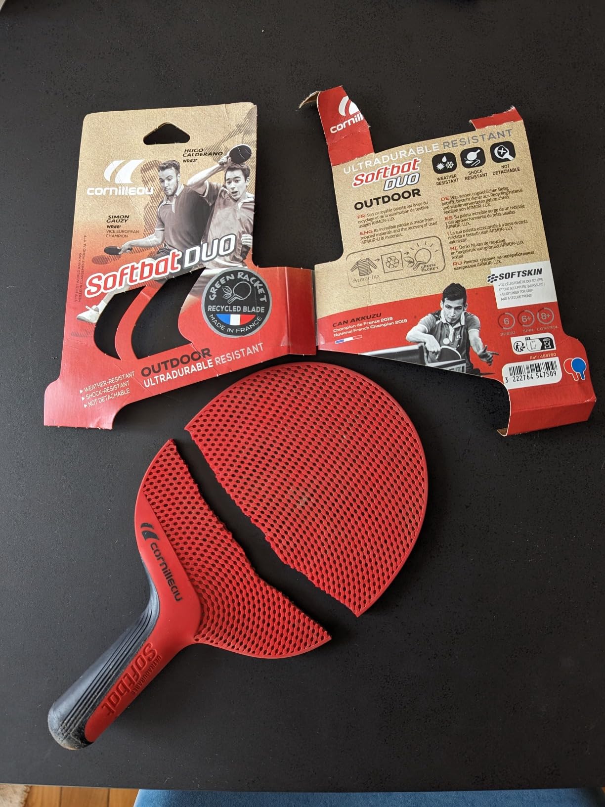 Cornilleau Softbat Eco Tischtennisschläger 2er Set rot/blau Outdoor