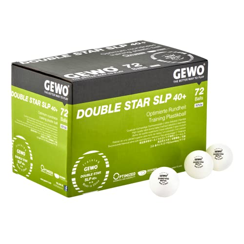 GEWO Double Star SLP Tischtennisbälle 72 Weiß 40+ Nahtlos
