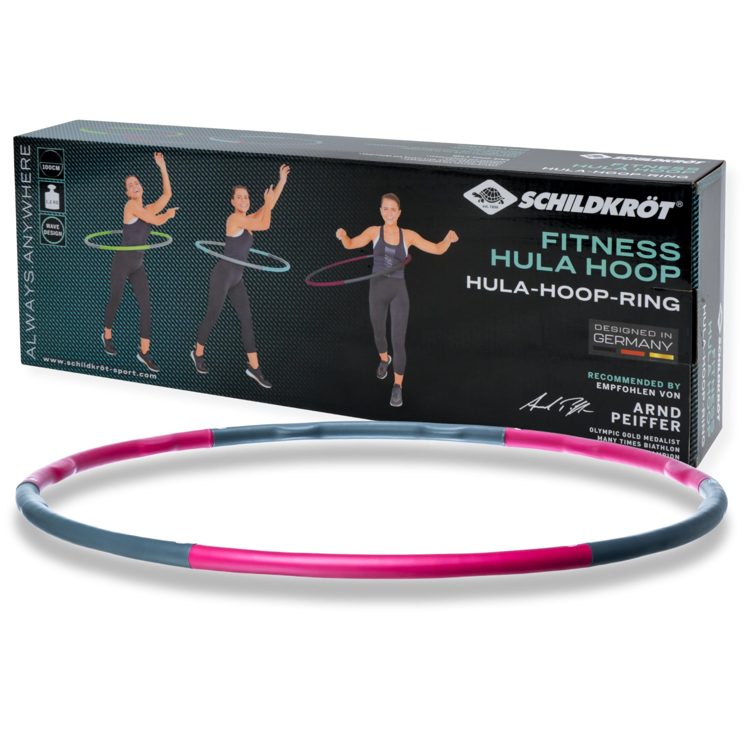 Schildkröt Fitness-Hoop Hula-Hoop 90cm Rosa-Anthrazit 0,8kg