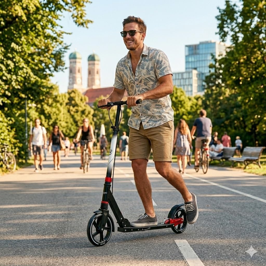 Carromco Scooter Lugano 200 Tretroller klappbar schwarz