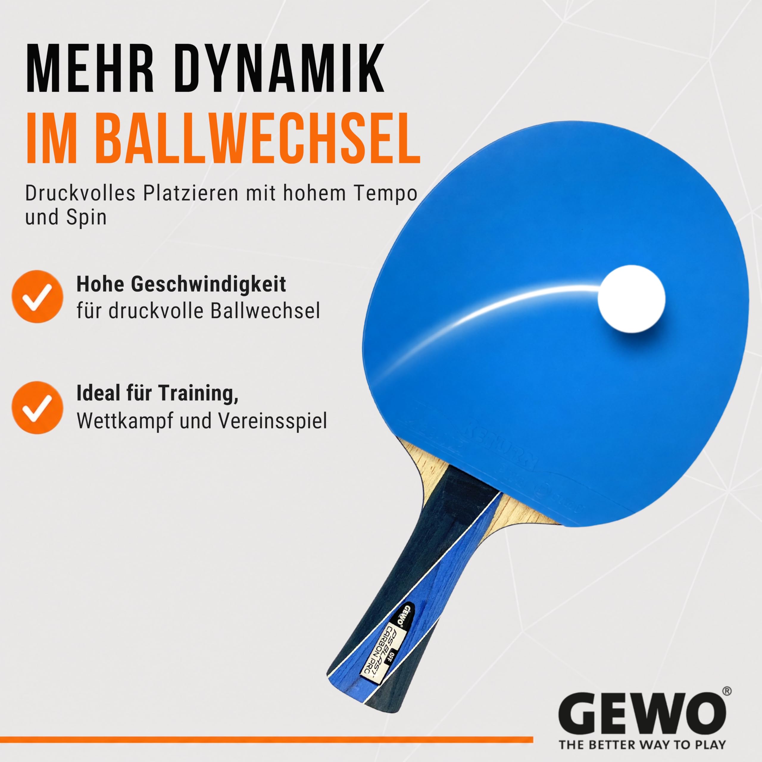 GEWO Player PS Blast Carbon Pro Tischtennisschläger Offensiv