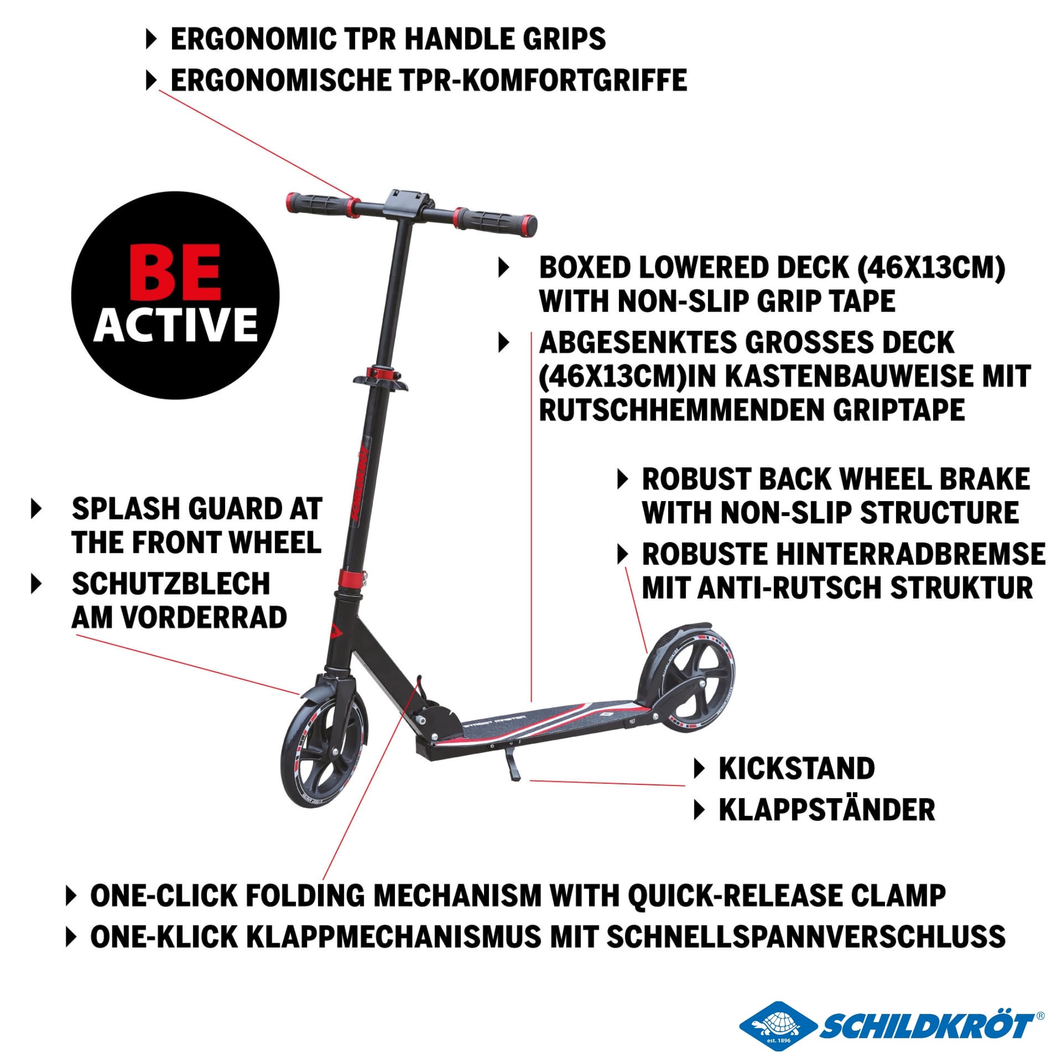 Schildkröt Street Master City-Scooter 200mm klappbar
